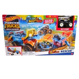 Hot Wheels Monster Trucks Arena Smashers Color Shifters 5 Alarm Rescue NEW Box